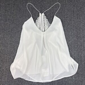 NWT ReVamped Women's White Lace Back Spaghetti Strap Camisole Tank Top Large